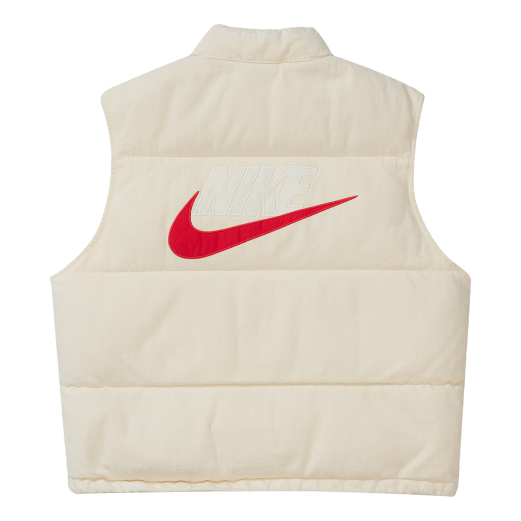 新品！supreme nike denim puffer vest XL 白 Supreme×NIKE Denim Puffer Vest